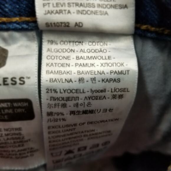 LEVI'S JEANS Women's Baggy Dad Cotton Tencel Medium Blue Wash - Size W28 L30 - Picture 8 of 9